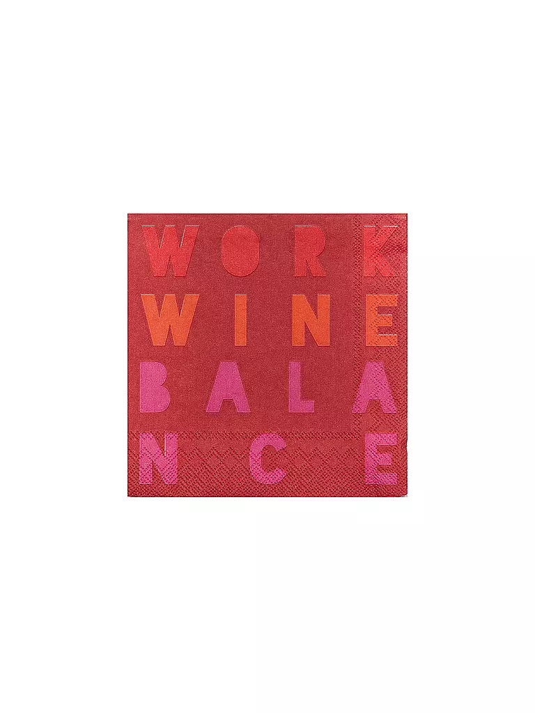 RAEDER | Serviettes de cocktail 25x25cm WORK WINE BALANCE | rot