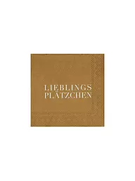 RAEDER | Serviettes de Noël 25x25cm LIEBLINGS PLÄTZCHEN | Marron