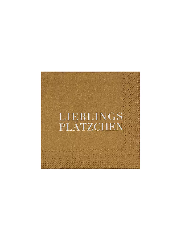 RAEDER | Serviettes de Noël 25x25cm LIEBLINGS PLÄTZCHEN | braun