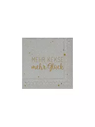 RAEDER | Serviettes de Noël 25x25cm PLUS DE BISCUITS PLUS DE BONHEUR | Gris clair