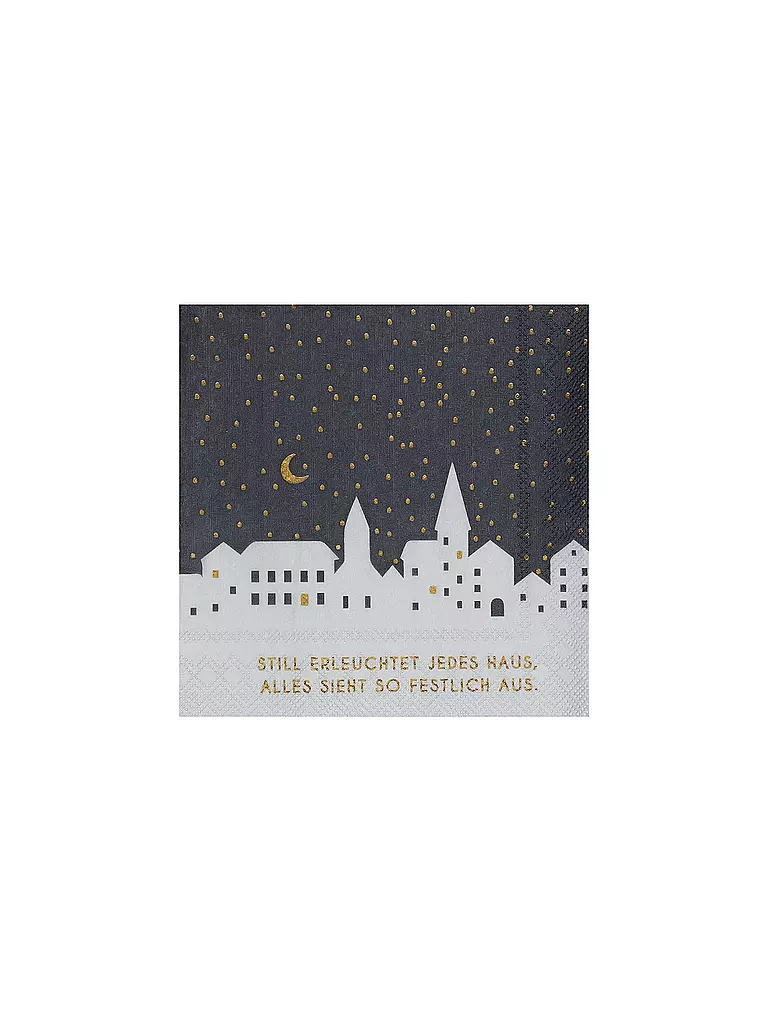 RAEDER | Serviettes de Noël 25x25cm TOUJOURS ILLUMINÉ | Bleu foncé