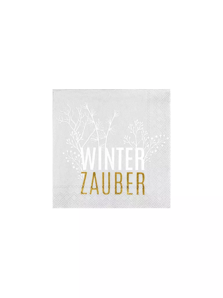 RAEDER | Serviettes de Noël 25x25cm WINTERZAUBER | hellgrau