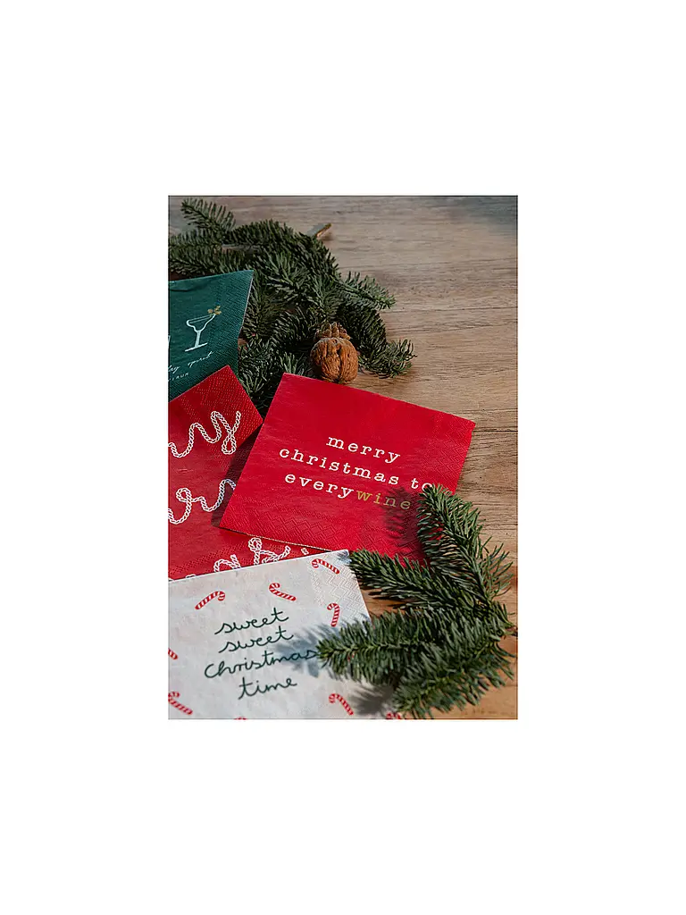 RAEDER | Serviettes de Noël 25x25cm | rot