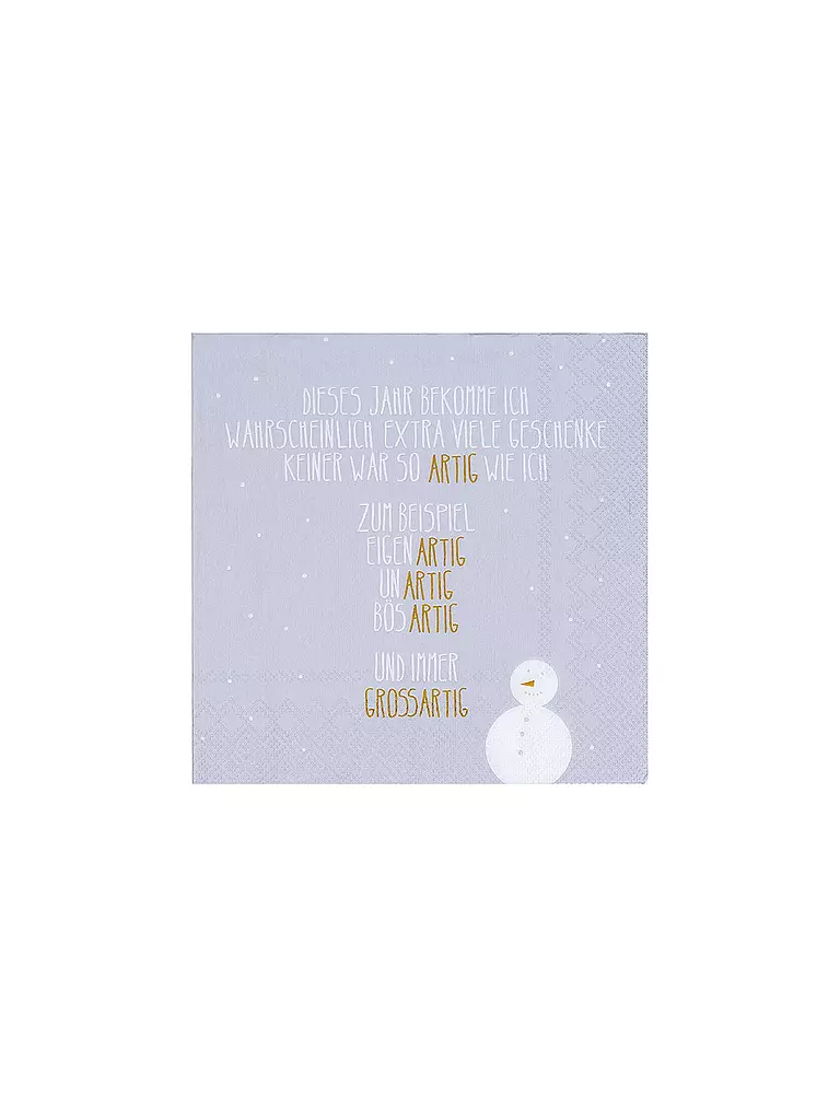 RAEDER | Serviettes de Noël 33x33cm CETTE ANNÉE | hellgrau