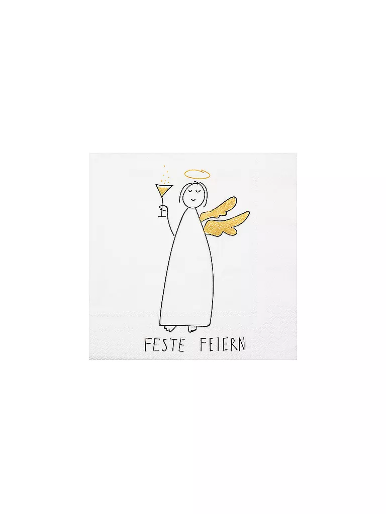 RAEDER | Serviettes de Noël 33x33cm FESTE FEIERN | weiss
