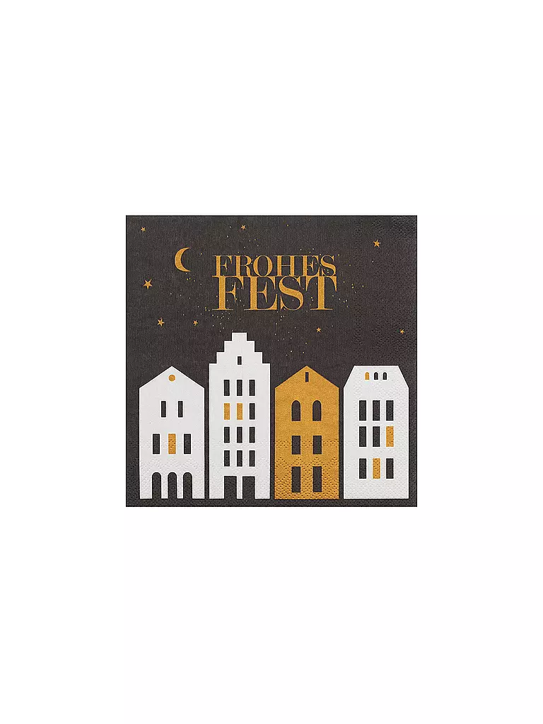 RAEDER | Serviettes de Noël 33x33cm FROHES FEST | Bleu foncé