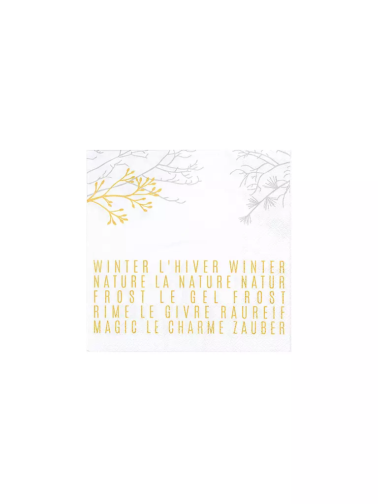 RAEDER | Serviettes de Noël 33x33cm HIVER | weiss