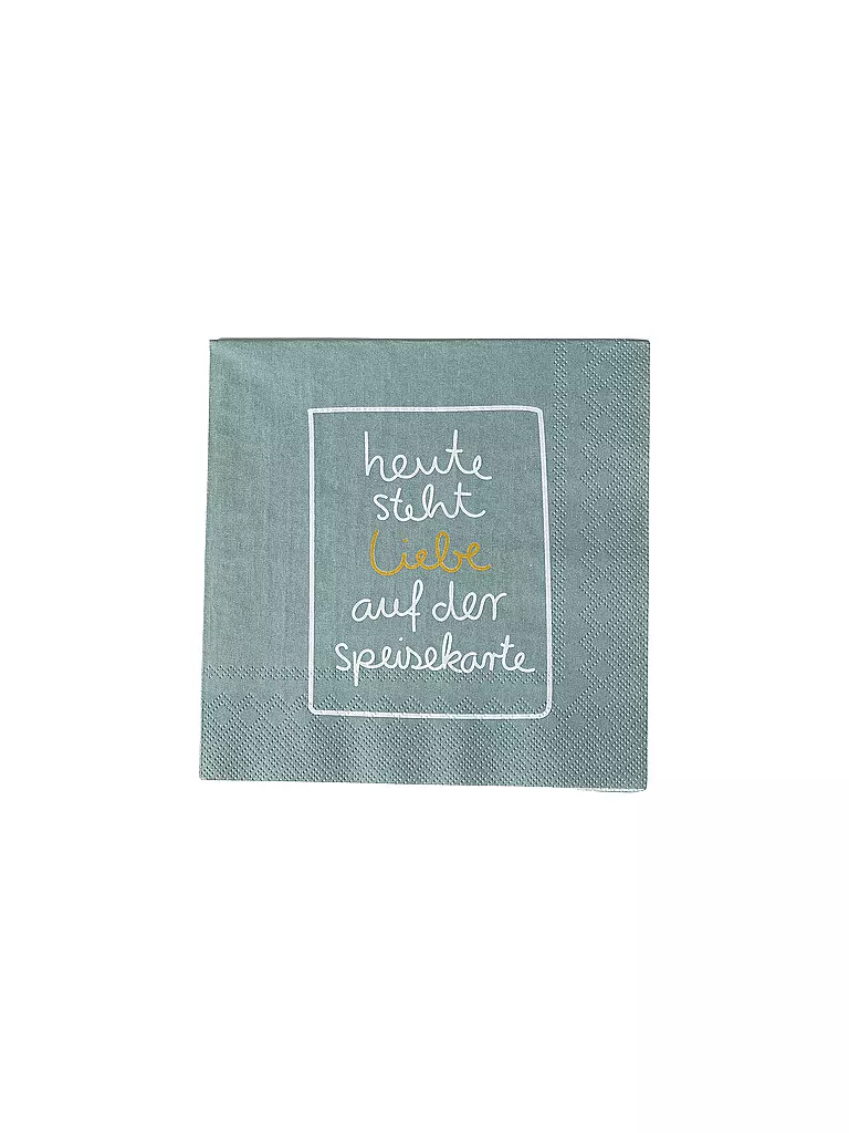 RAEDER | Serviettes de table "Aujourd'hui, l'amour est au menu" | mint