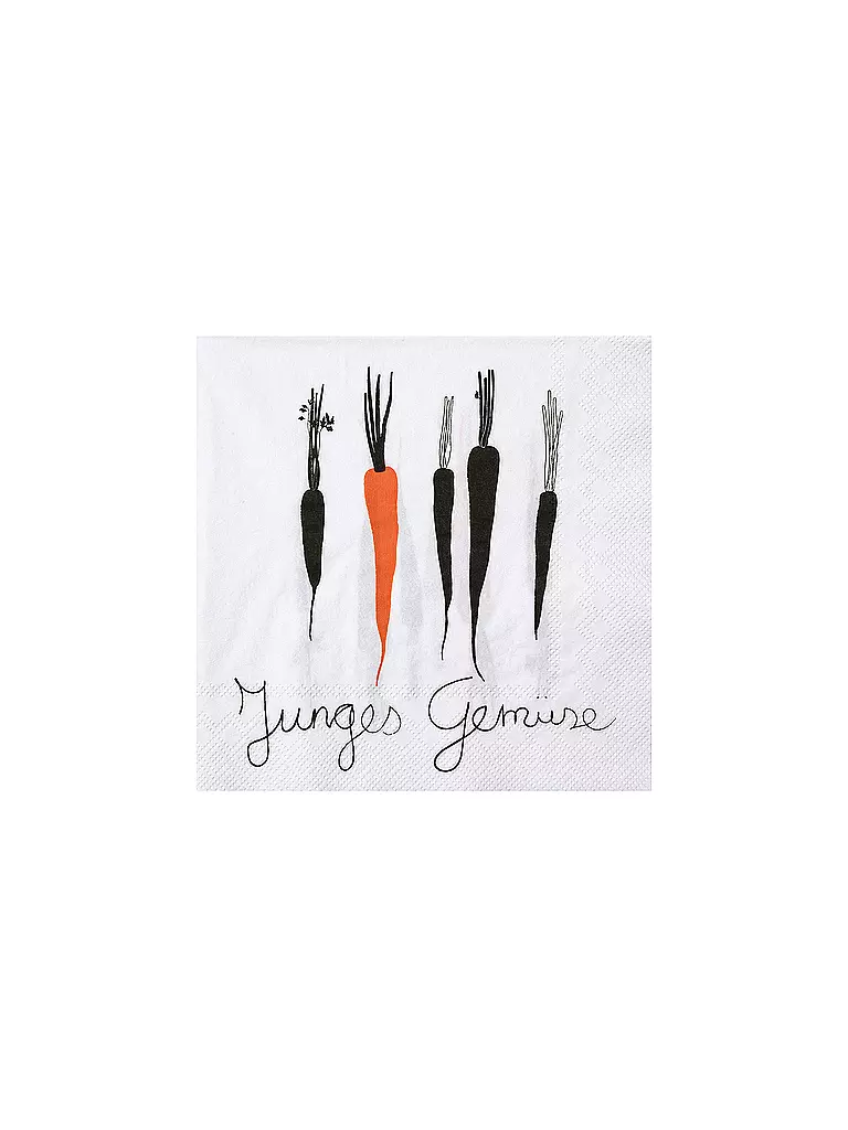 RAEDER | Serviettes de table 33x33 JUNGES GEMUESE | Gris clair
