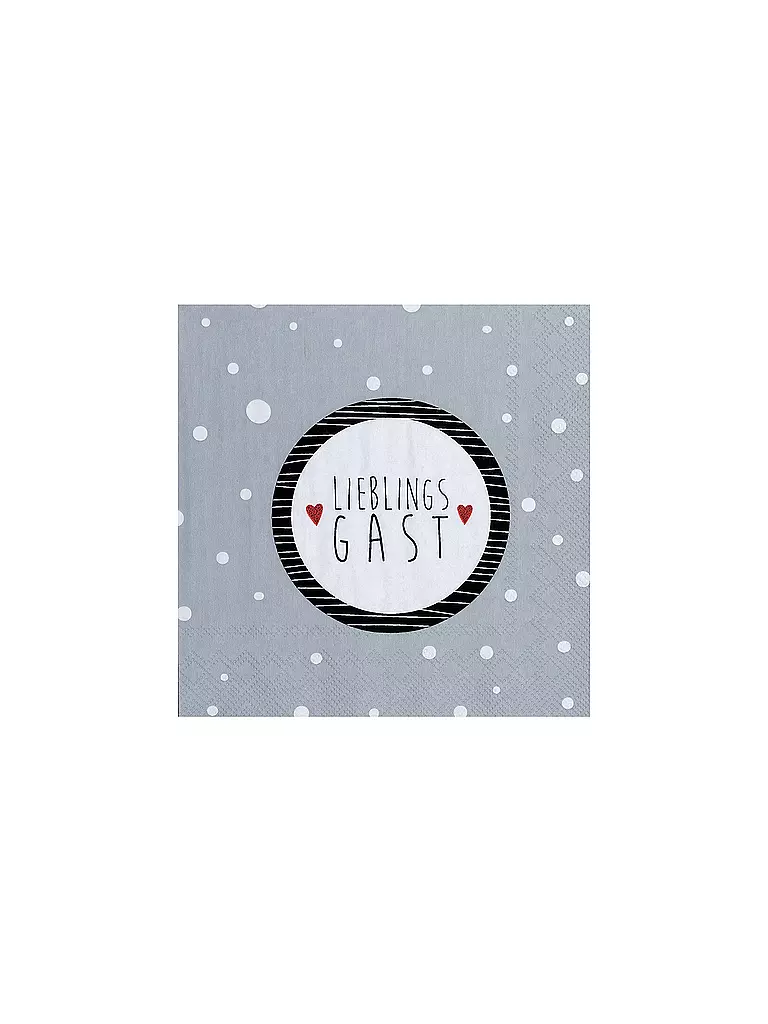 RAEDER | Serviettes de table 33x33cm LIEBLINGSGAST | grau