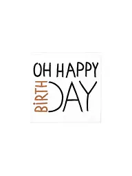 RAEDER | Serviettes de table 33x33cm OH HAPPY BIRTHDAY | Blanc