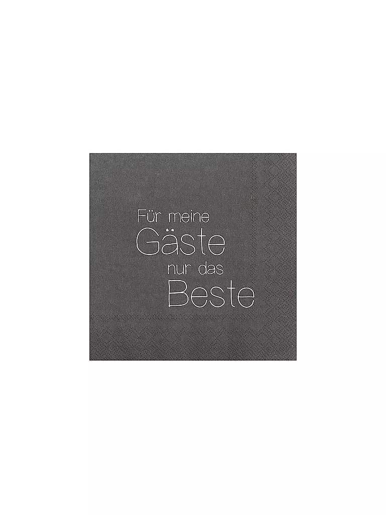 RAEDER | Serviettes de table 33x33cm POUR MES INVITÉS SEULEMENT... | grau
