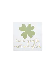 RAEDER | Serviettes de table 33x33cm UNE GRANDE PORTION DE BONHEUR | Blanc