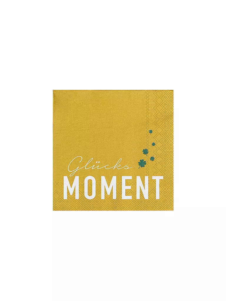 RAEDER | Serviettes de table déjeuner 33x33cm GLUECKSMOMENT | Jaune