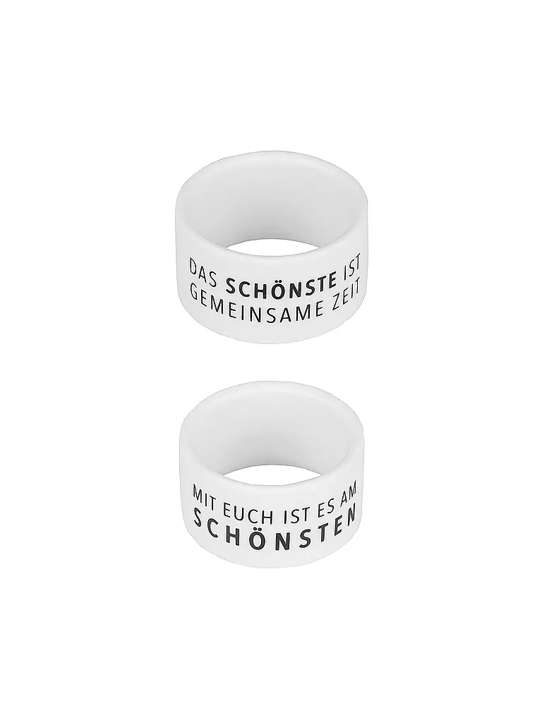 RAEDER | Set de 2 ronds de serviette Schönsten | Blanc