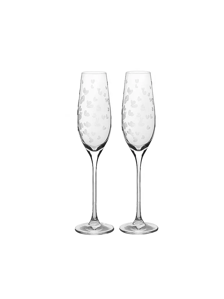 RAEDER | Set de 2 verres à champagne cœurs | transparent