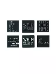 RAEDER | Set de 6 sous-verres WEIN TEXT 10x10cm Noir | Noir