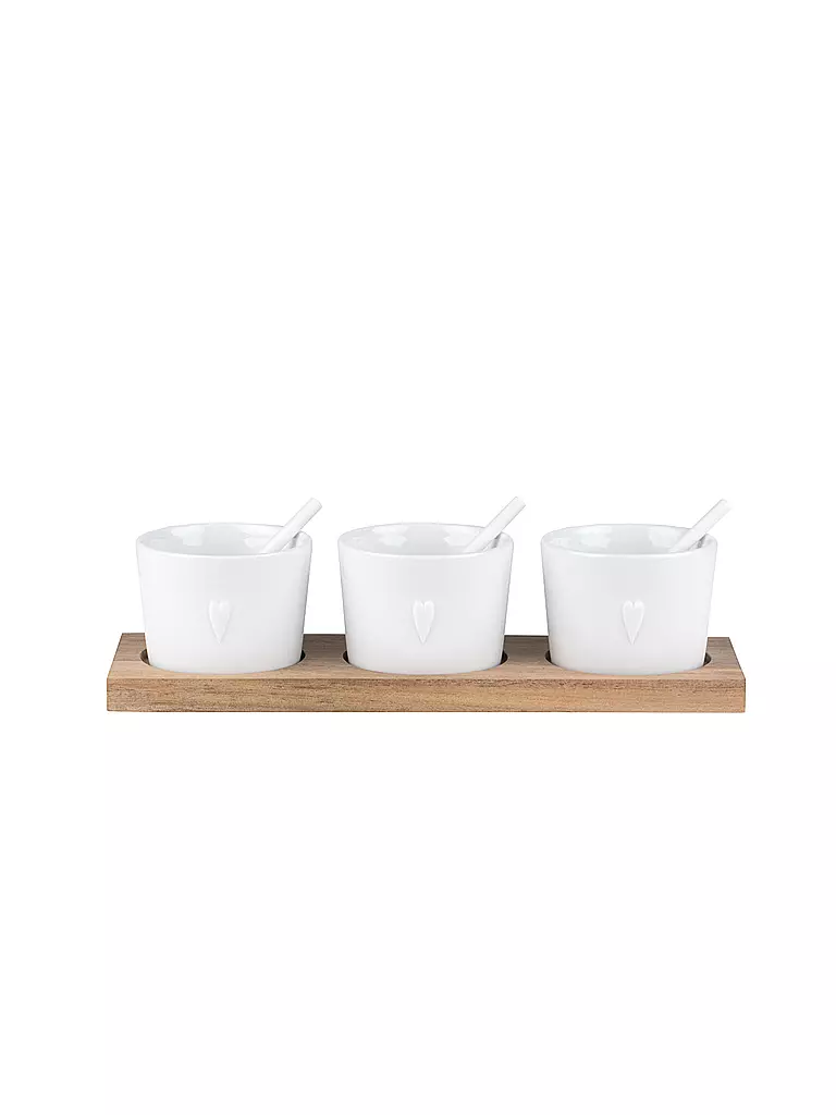 RAEDER | Set de coupelles 21,5x7x5cm Dreierlei Herz | Blanc