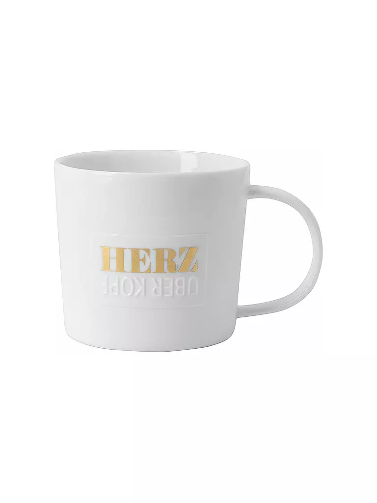 RAEDER | Tasse - Poesietasse 320ml Cœur sur bouton | weiss