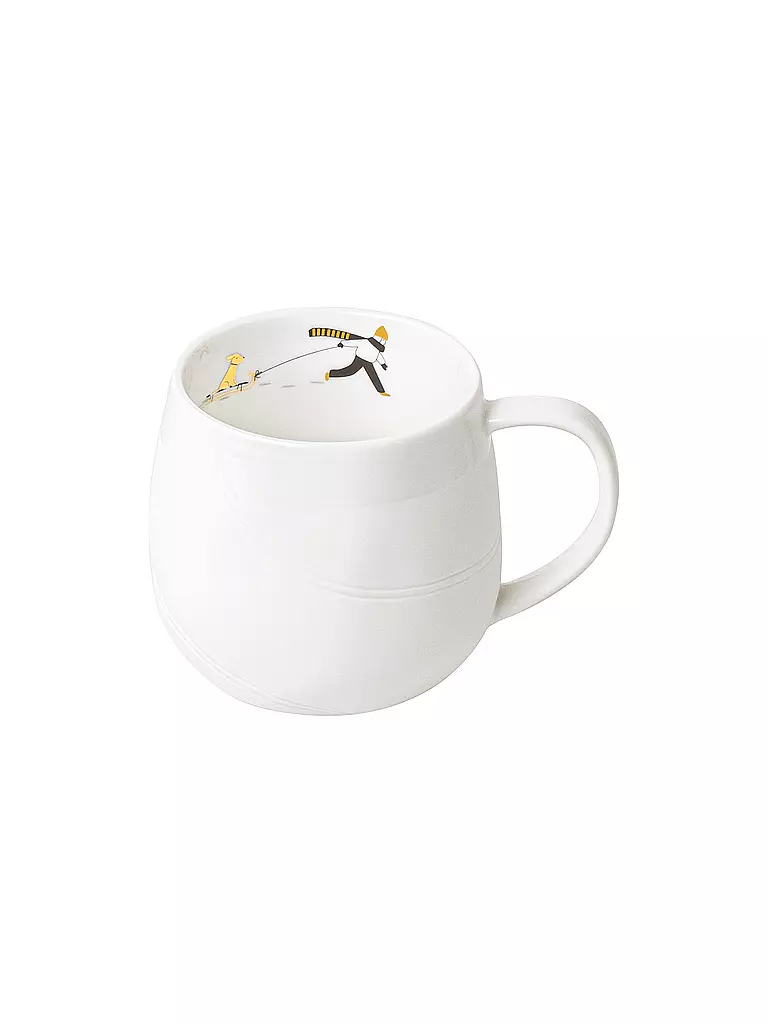 RAEDER | Tasse 7,5cm SCHNEETAG Traîneau à chiens | Blanc