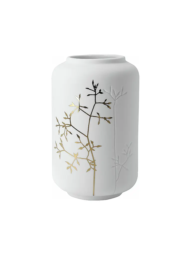 RAEDER | Vase 10,4cm Branche dorée | weiss