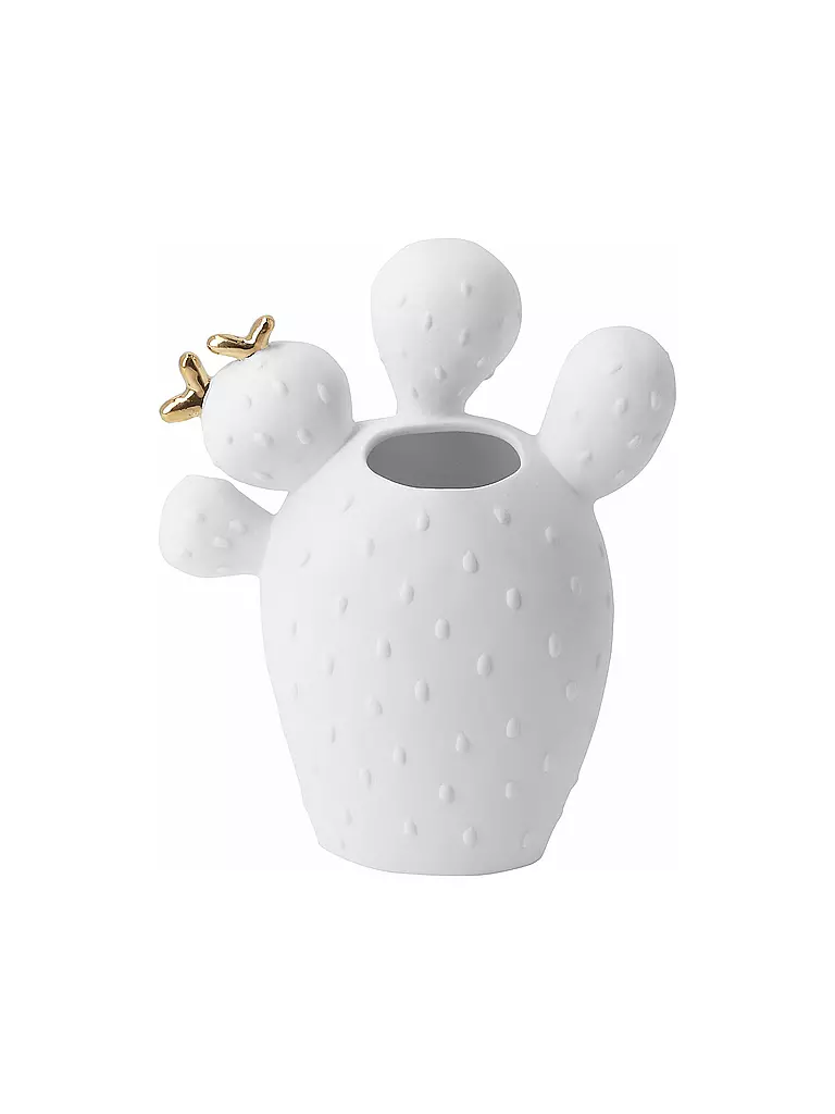 RAEDER | Vase 12,5X6X15cm Cactus Figue de Barbarie | weiss