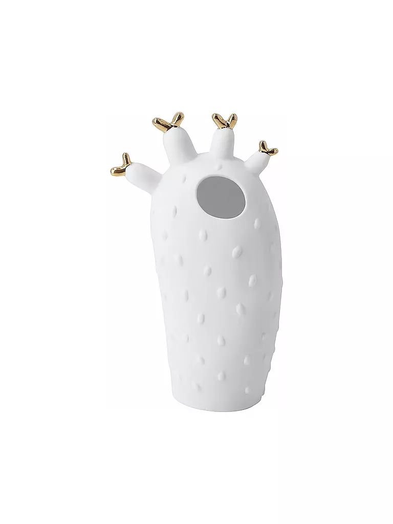 RAEDER | Vase 8,4X6X15cm Cactus Corail | weiss