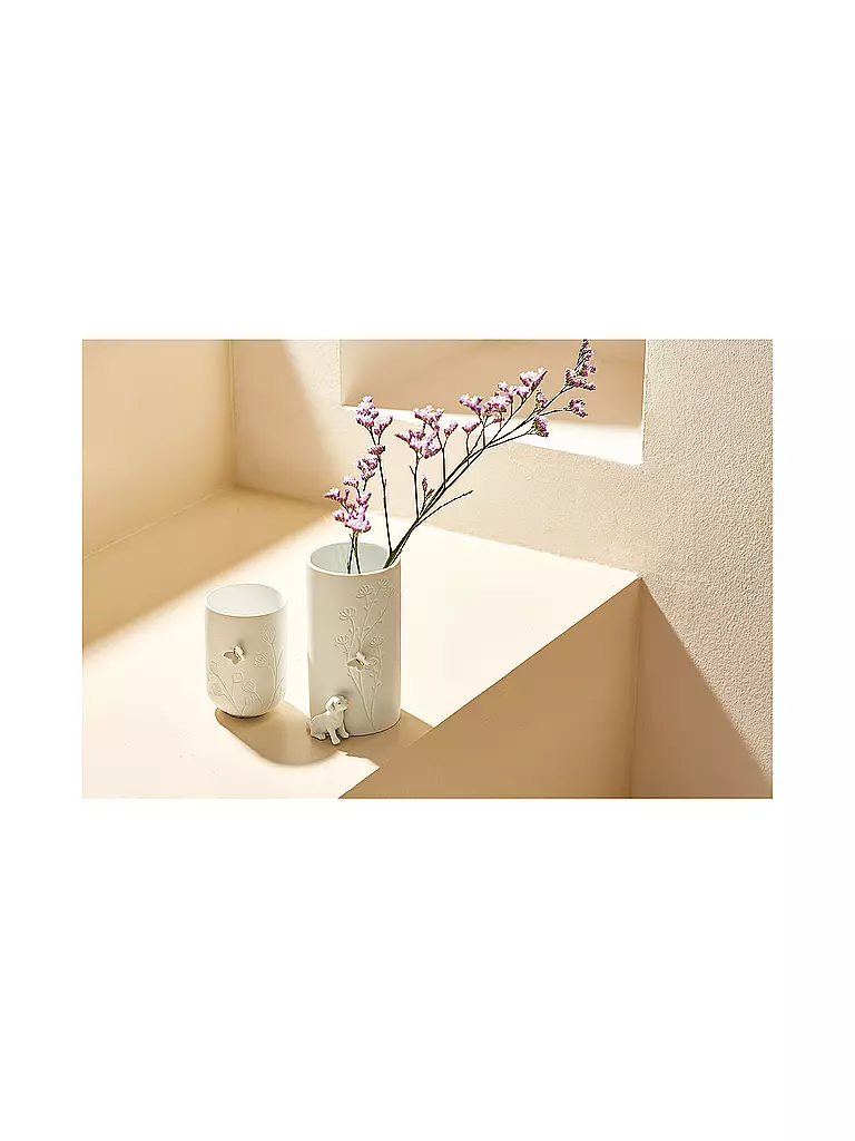 RAEDER | Vase 9x13cm CHIEN ASSIS Blanc | weiss