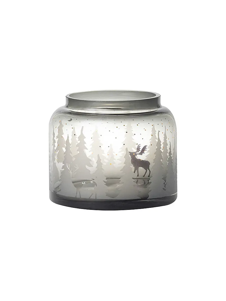 RAEDER | Vase d'hiver de Noël paysage forestier | Gris clair