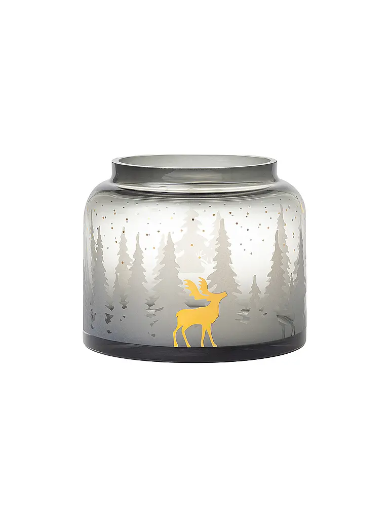 RAEDER | Vase d'hiver de Noël paysage forestier | Gris clair