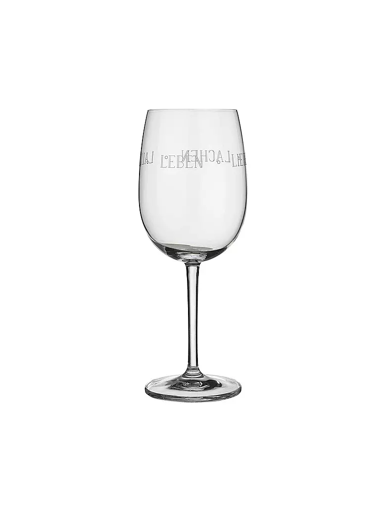 RAEDER | Verre à vin 22cm "Leben Lieben Lachen Lallen" | transparent