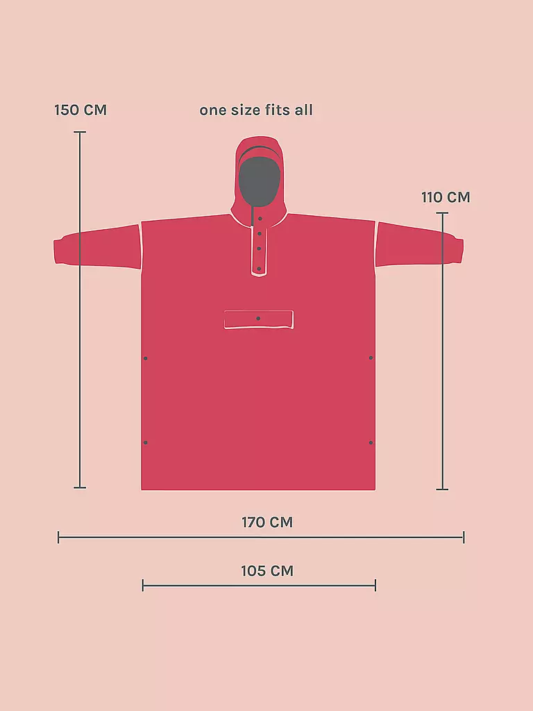 RAINKISS | Regenjacke - Regenponcho Back to Black Art | Noir