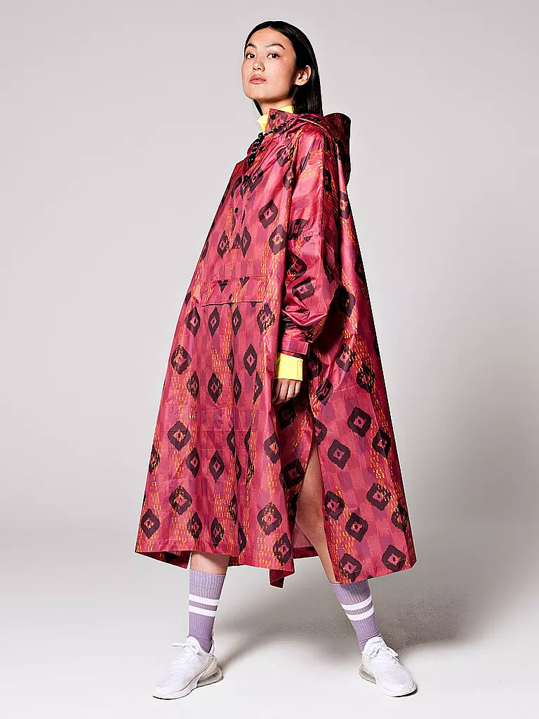RAINKISS | Veste de pluie - Poncho de pluie Ikat | Rouge