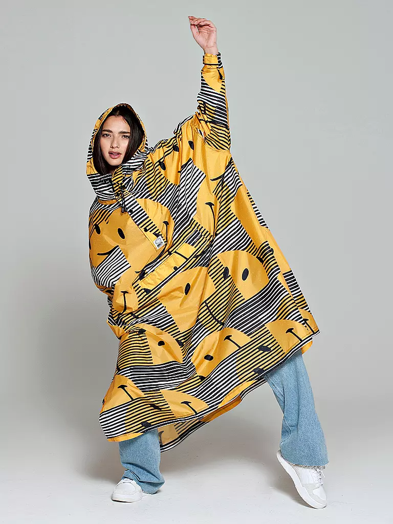 RAINKISS | Veste de pluie - Poncho de pluie SUNSET SMILEY | Jaune