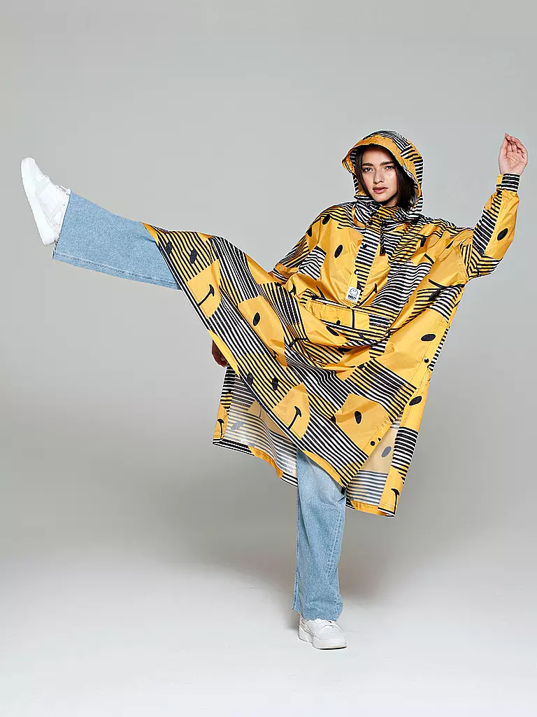RAINKISS | Veste de pluie - Poncho de pluie SUNSET SMILEY | Jaune