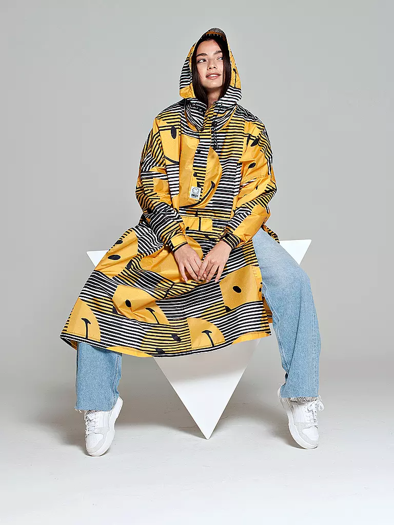 RAINKISS | Veste de pluie - Poncho de pluie SUNSET SMILEY | Jaune