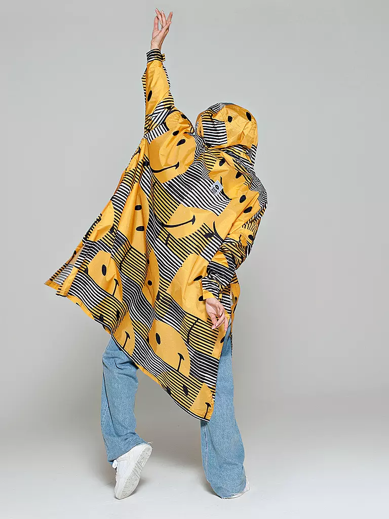 RAINKISS | Veste de pluie - Poncho de pluie SUNSET SMILEY | Jaune