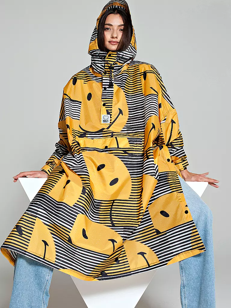 RAINKISS | Veste de pluie - Poncho de pluie SUNSET SMILEY | Jaune