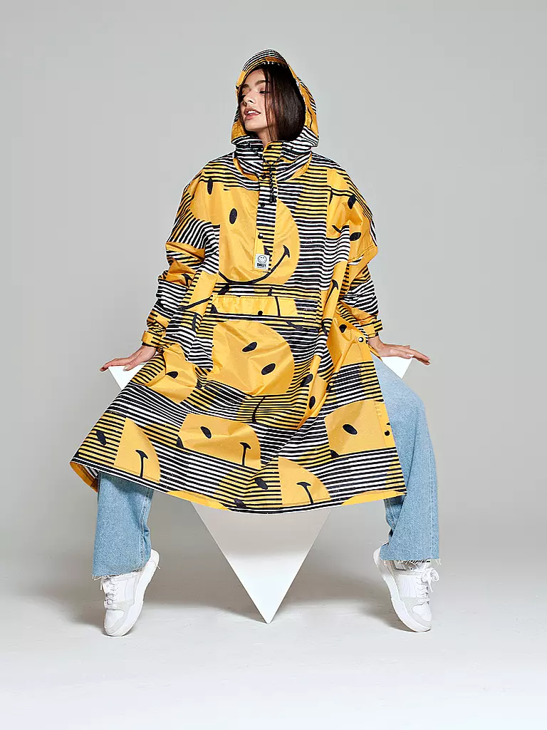 RAINKISS | Veste de pluie - Poncho de pluie SUNSET SMILEY | Jaune