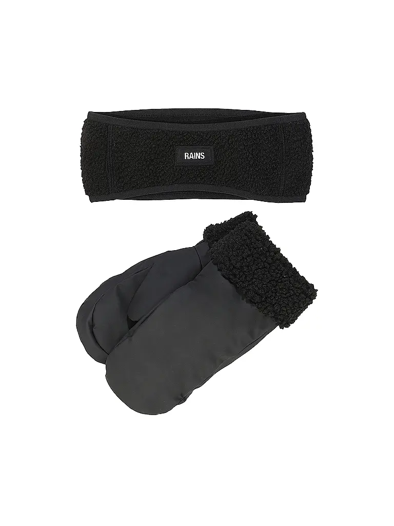 RAINS | Ensemble 2 pièces bandeau et gants | Noir
