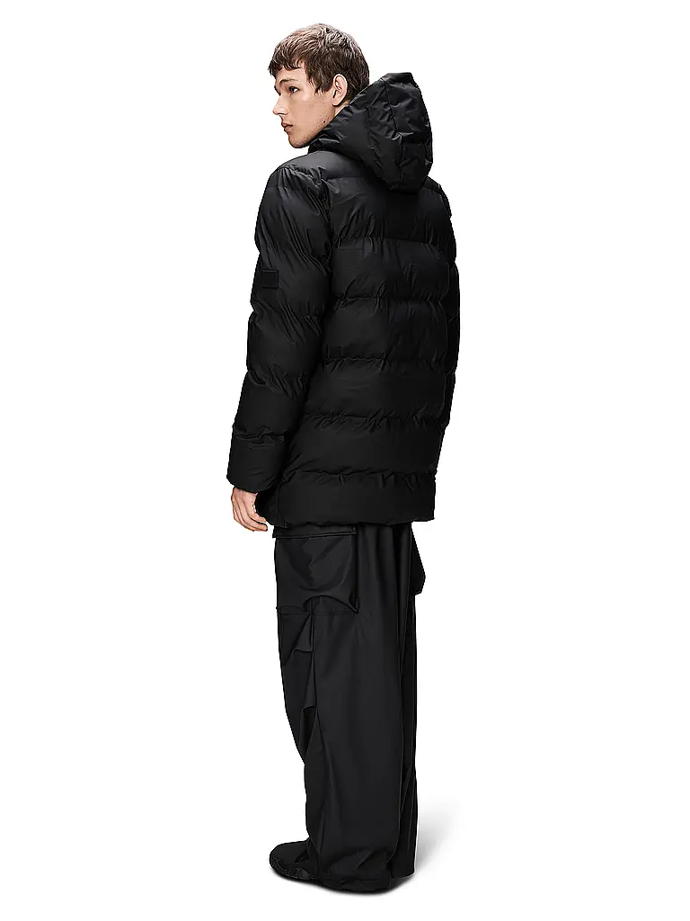 RAINS | Parka ALTA LONG PUFFER CARGO J | schwarz