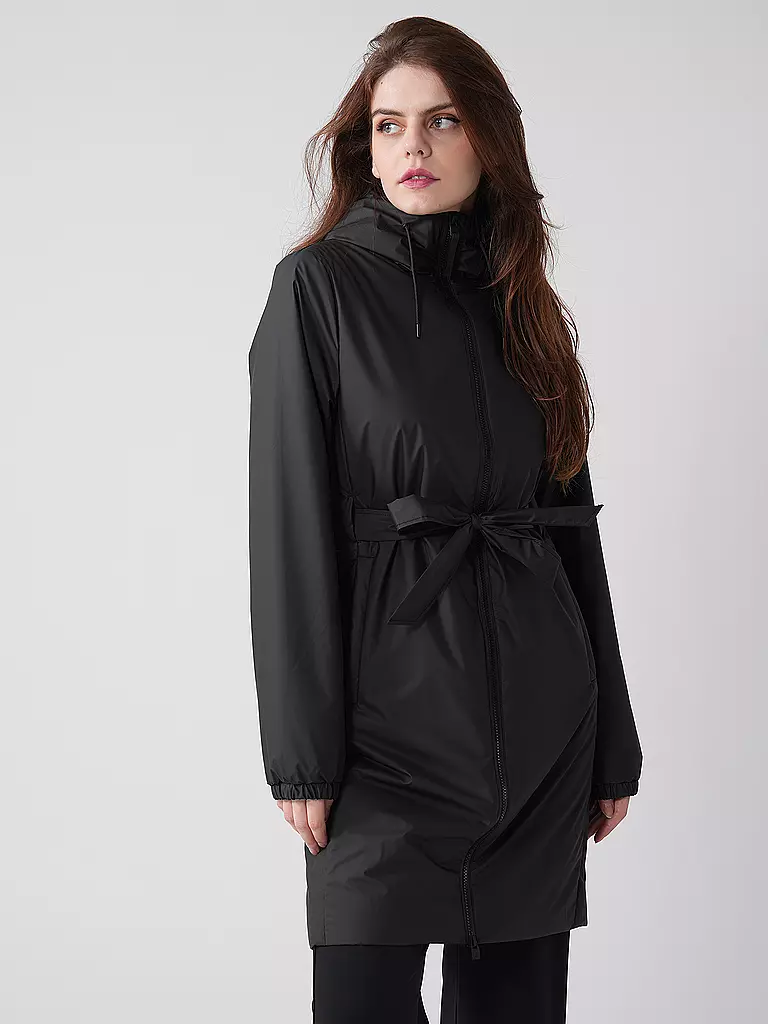 RAINS | Regenjacke LOHJA LONG INSULTED CURVED JACKET  | Noir