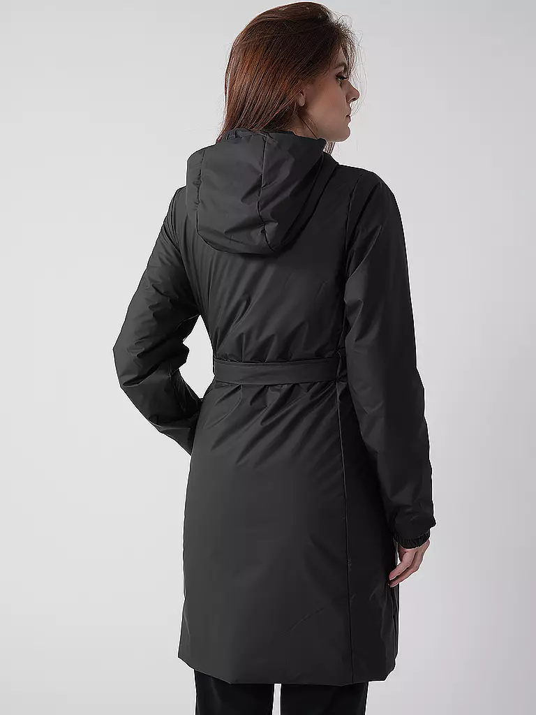 RAINS | Regenjacke LOHJA LONG INSULTED CURVED JACKET  | Noir