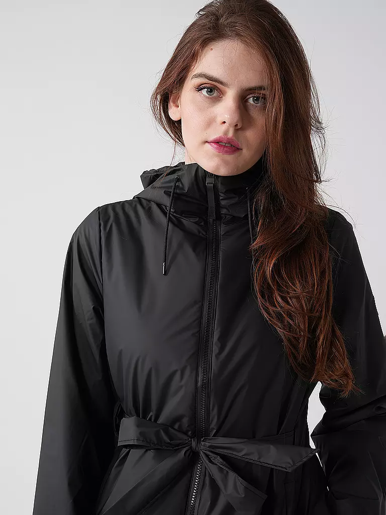 RAINS | Regenjacke LOHJA LONG INSULTED CURVED JACKET  | Noir