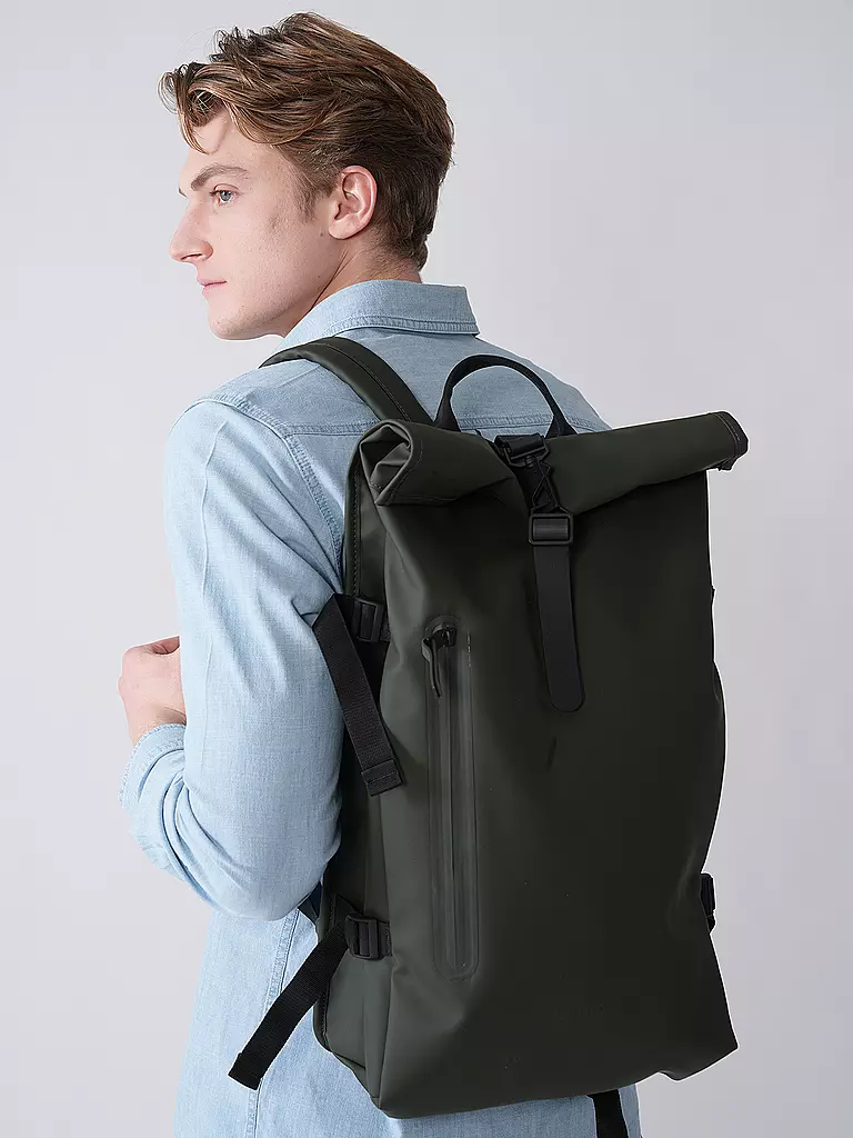 RAINS | Rucksack Rolltop Large | Vert