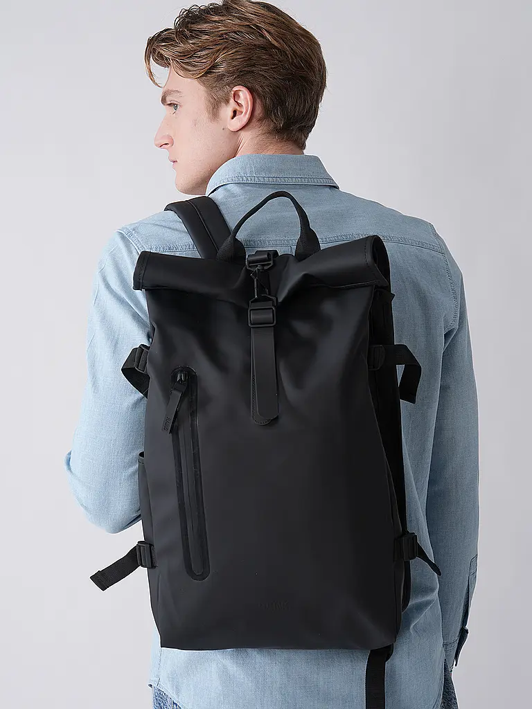 RAINS | Sac à dos Rolltop Large | Noir