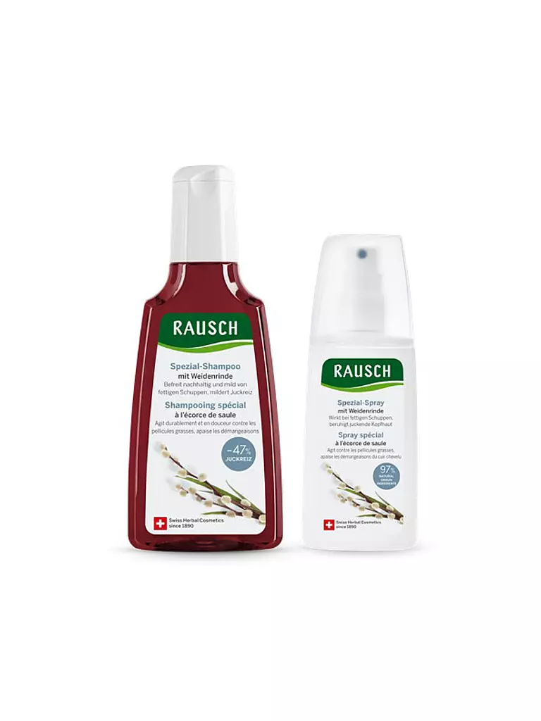 RAUSCH | Coffret cadeau - Shampooing à l'écorce de saule et spray spécial 200ml/100ml | Aucune couleur