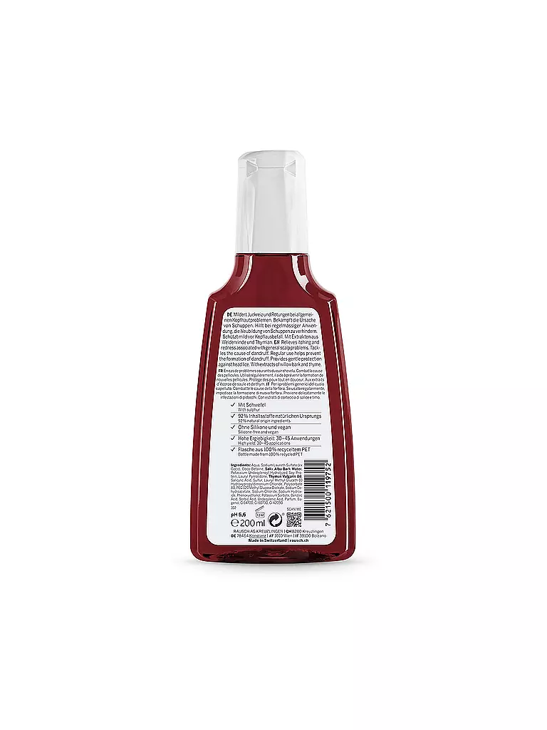 RAUSCH | Shampooing spécial à l'écorce de saule 200ml | Aucune couleur