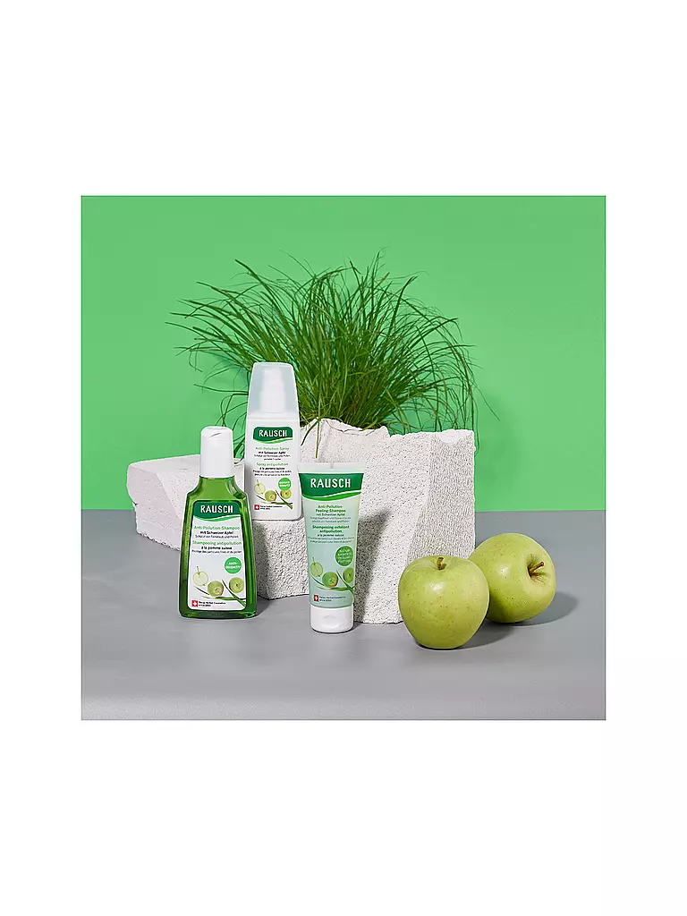 RAUSCH | Soin capillaire - Shampooing peeling anti-pollution à la pomme suisse 100ml | 