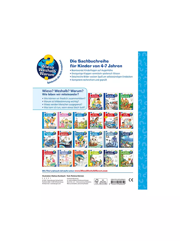 RAVENSBURGER | Livre - Wieso Weshalb Warum - Comment vivons-nous ensemble ? | Aucune couleur